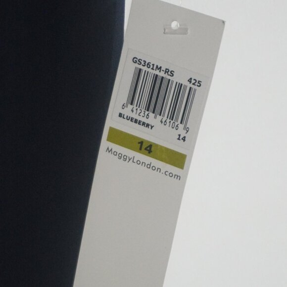 Maggy London one sided shoulder dress Navy color Size 14 NWT - Picture 8 of 8